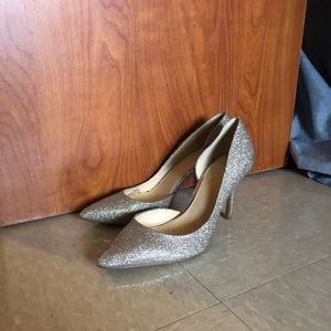 Gold/silver glitter heels